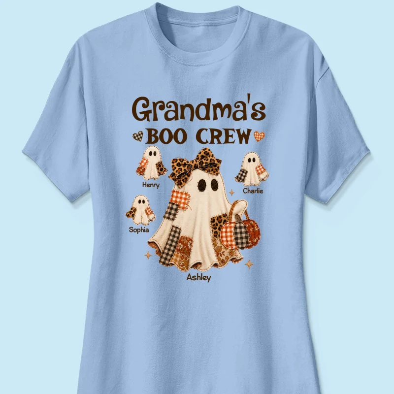 Grandma Fall Season Halloween Faux Patchwork Pattern Coquette - Personalized Shirt - Halloween Gift For Grandma - Image 18