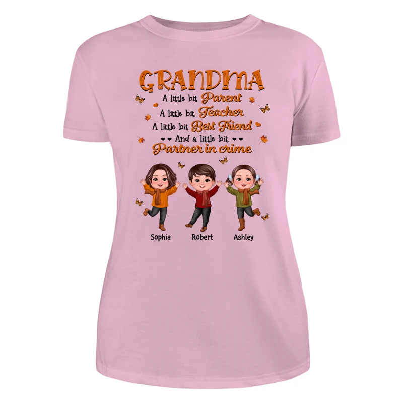 Grandma Fall Season Parent Teacher Best Friend Personalized Shirt - Image 11