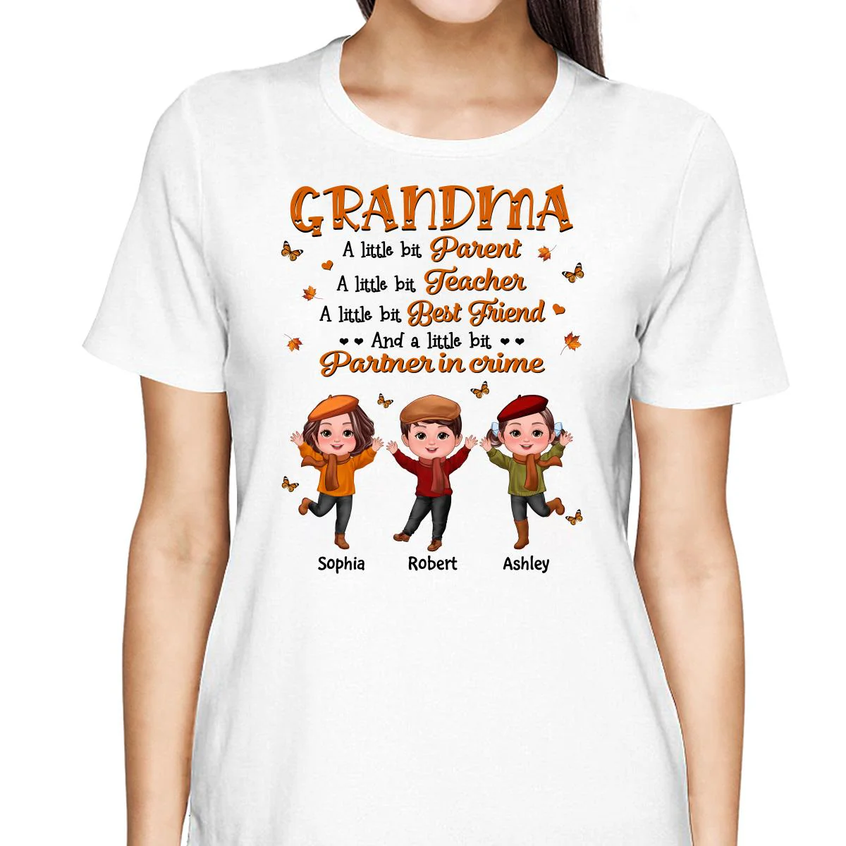 Grandma Fall Season Parent Teacher Best Friend Personalized Shirt - Image 2