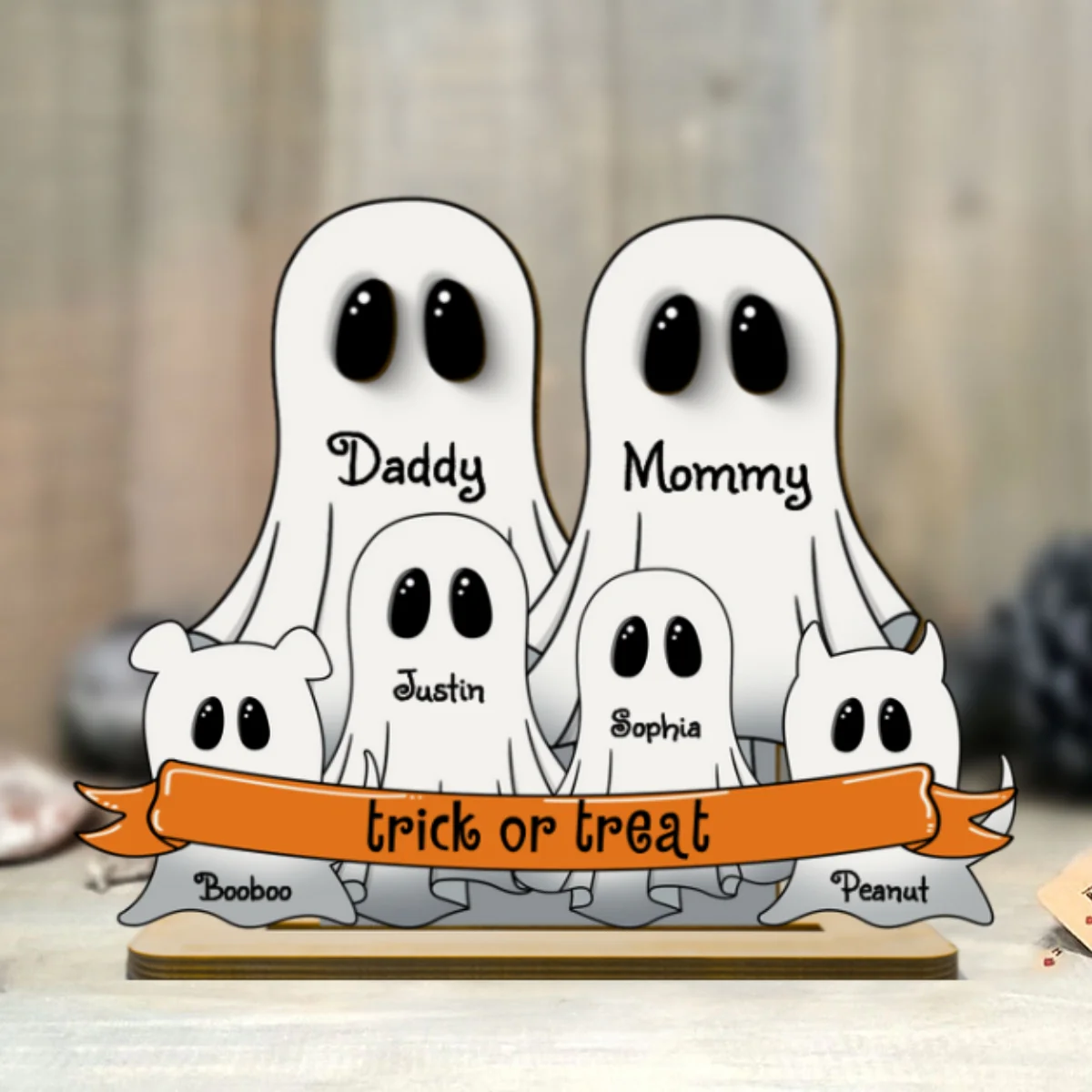 Grandma Family Boo Halloween Personalized 2-Layer Standing Wooden Plaque, Halloween Decor - Image 9