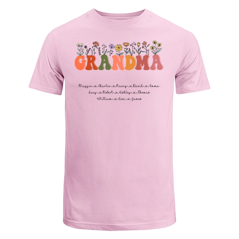 Grandma Floral Summer Vibe Grandkids Name Personalized Shirt - Image 7