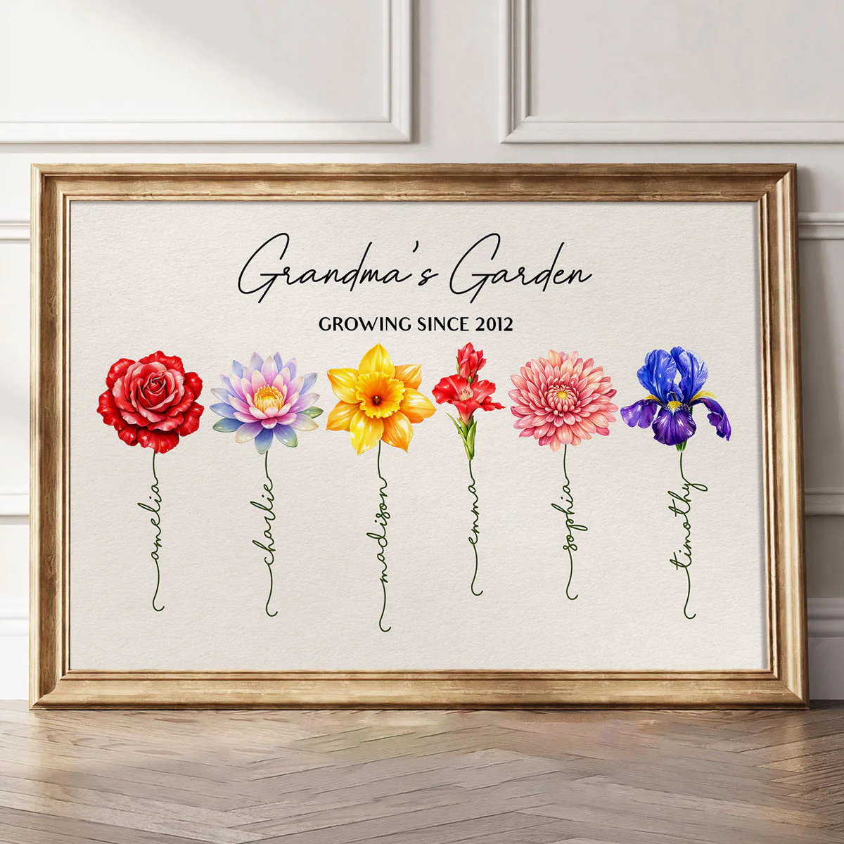 Grandma Garden Custom Birth Month Flower - Personalized Poster - Sentimental Gift for Grandma - Image 2