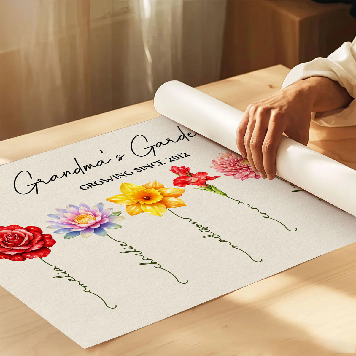 Grandma Garden Custom Birth Month Flower - Personalized Poster - Sentimental Gift for Grandma - Image 3