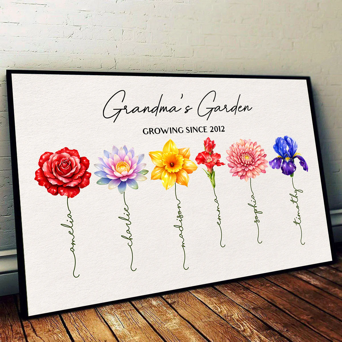 Grandma Garden Custom Birth Month Flower - Personalized Poster - Sentimental Gift for Grandma - Image 4