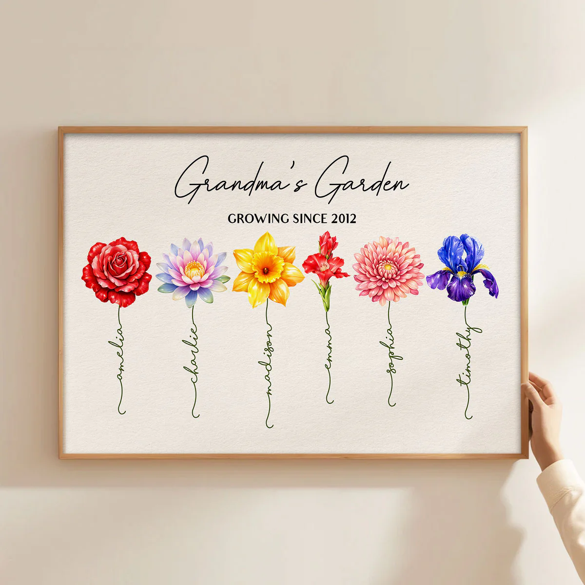 Grandma Garden Custom Birth Month Flower - Personalized Poster - Sentimental Gift for Grandma - Image 5