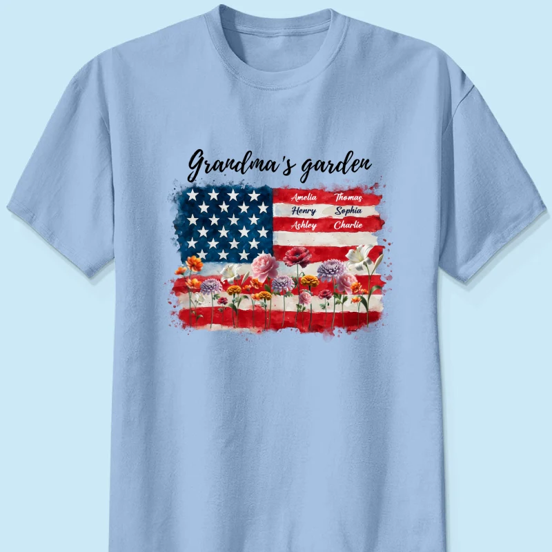 Grandma Garden Nation Flag Floral 4th Of July Personalized Shirt - Image 10