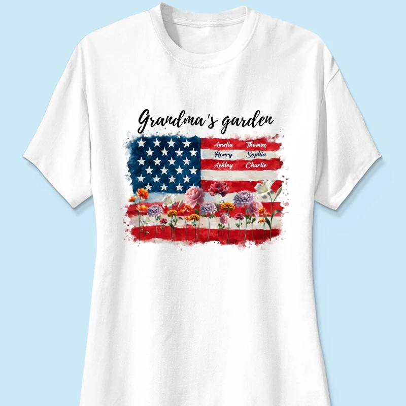 Grandma Garden Nation Flag Floral 4th Of July Personalized Shirt - Image 11