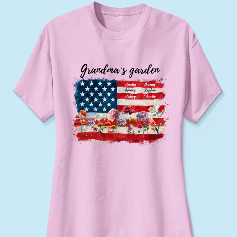 Grandma Garden Nation Flag Floral 4th Of July Personalized Shirt - Image 13