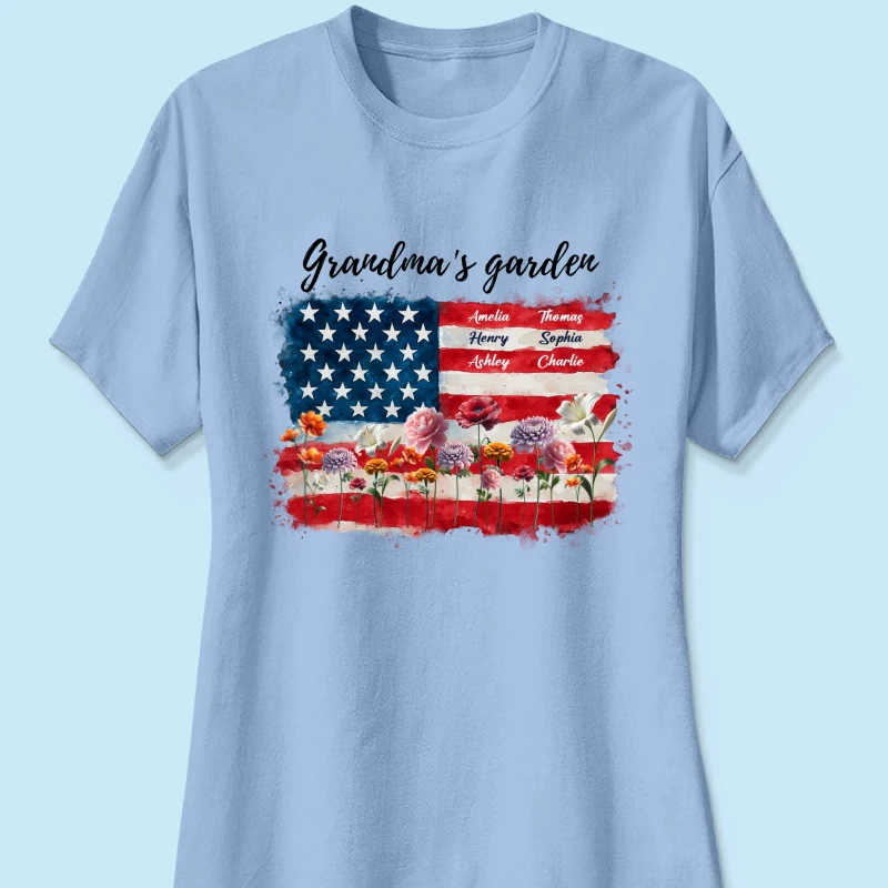 Grandma Garden Nation Flag Floral 4th Of July Personalized Shirt - Image 14