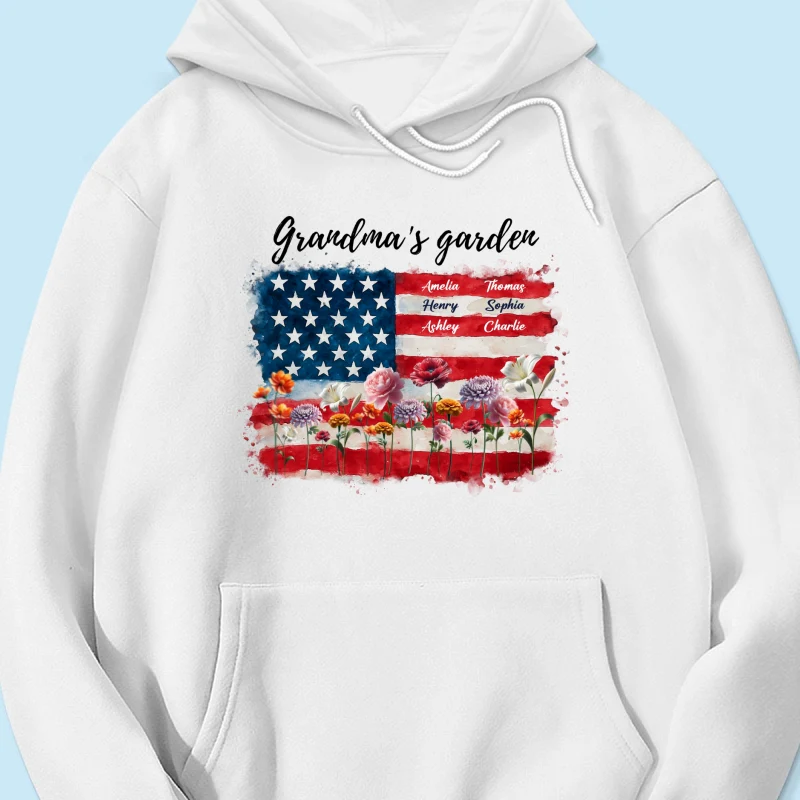 Grandma Garden Nation Flag Floral 4th Of July Personalized Shirt - Image 15