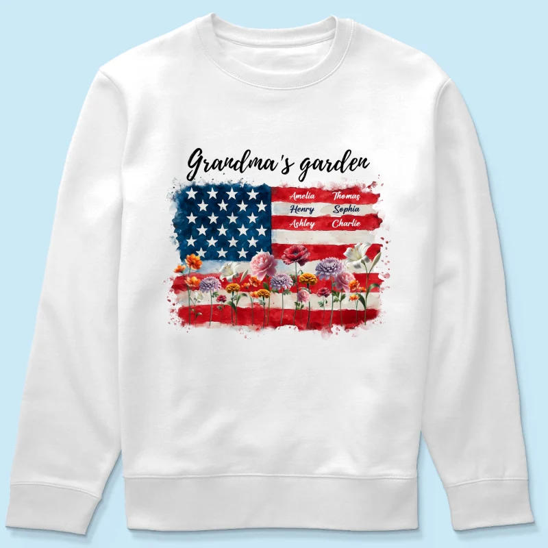 Grandma Garden Nation Flag Floral 4th Of July Personalized Shirt - Image 19