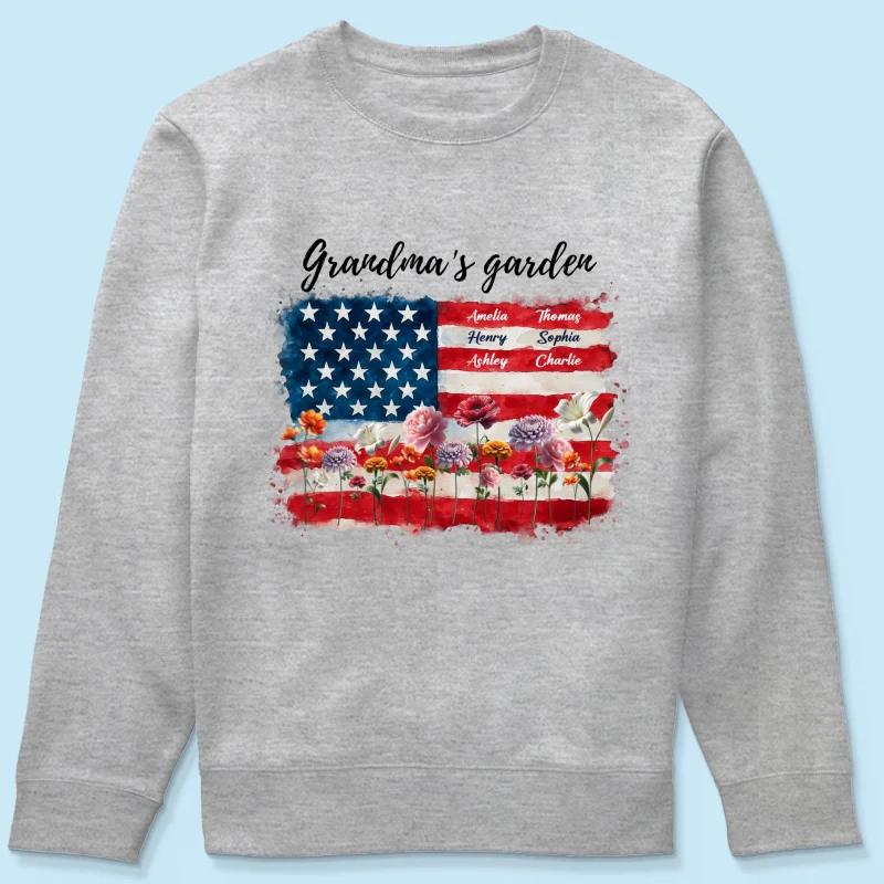 Grandma Garden Nation Flag Floral 4th Of July Personalized Shirt - Image 20