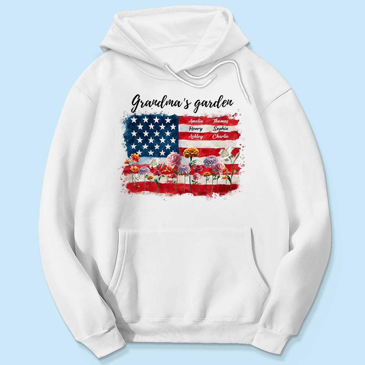 Grandma Garden Nation Flag Floral 4th Of July Personalized Shirt - Image 5