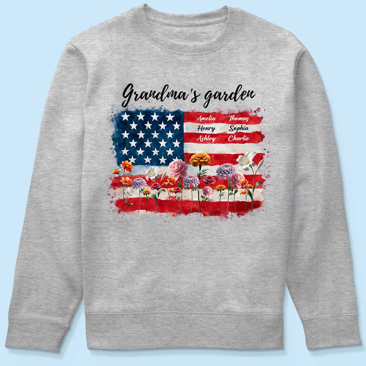 Grandma Garden Nation Flag Floral 4th Of July Personalized Shirt - Image 6