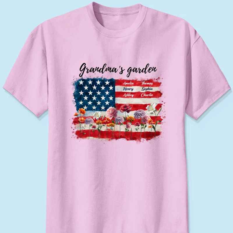 Grandma Garden Nation Flag Floral 4th Of July Personalized Shirt - Image 9