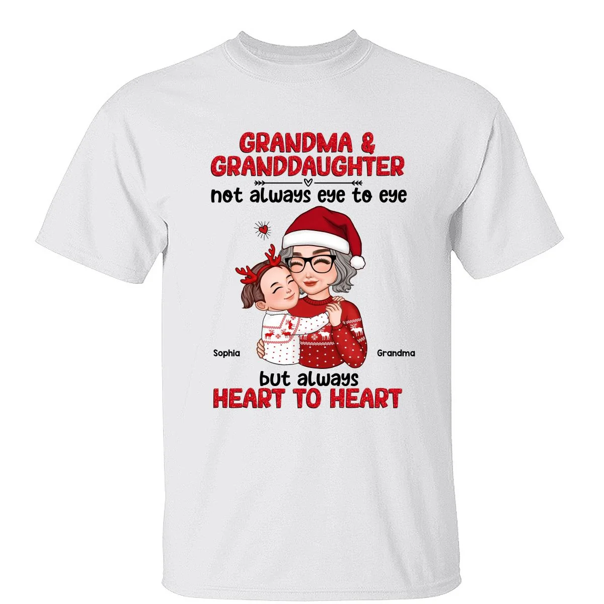 Grandma Granddaughter Grandson Always Heart To Heart Personalized Shirt