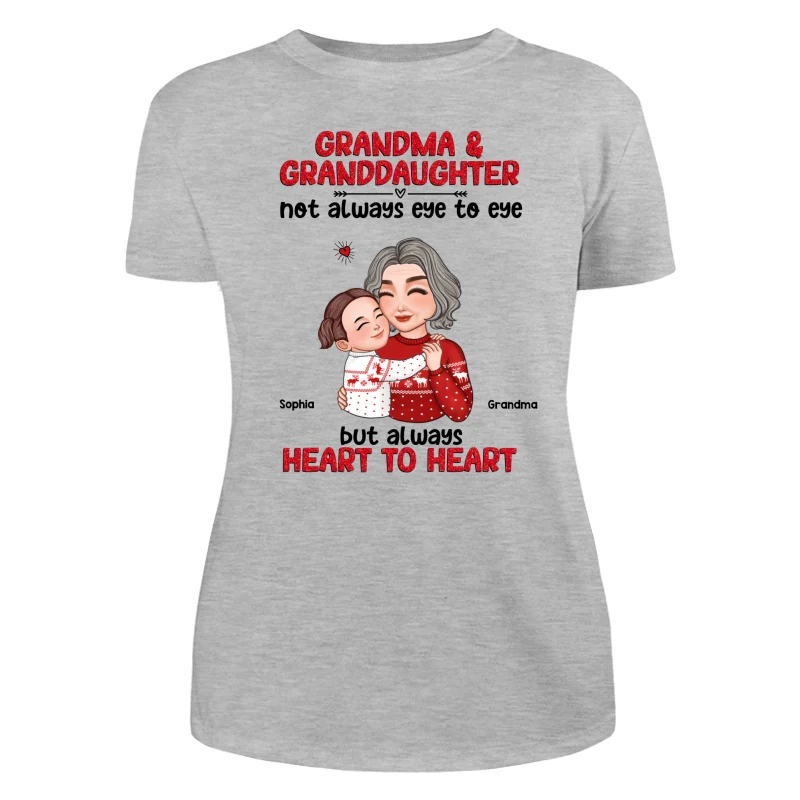 Grandma Granddaughter Grandson Always Heart To Heart Personalized Shirt - Image 10