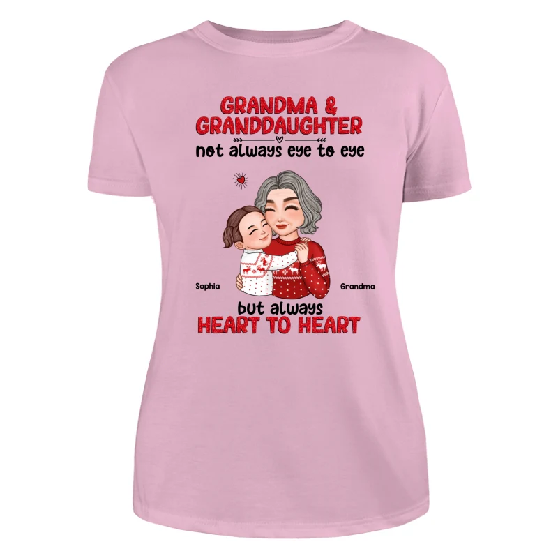 Grandma Granddaughter Grandson Always Heart To Heart Personalized Shirt - Image 11