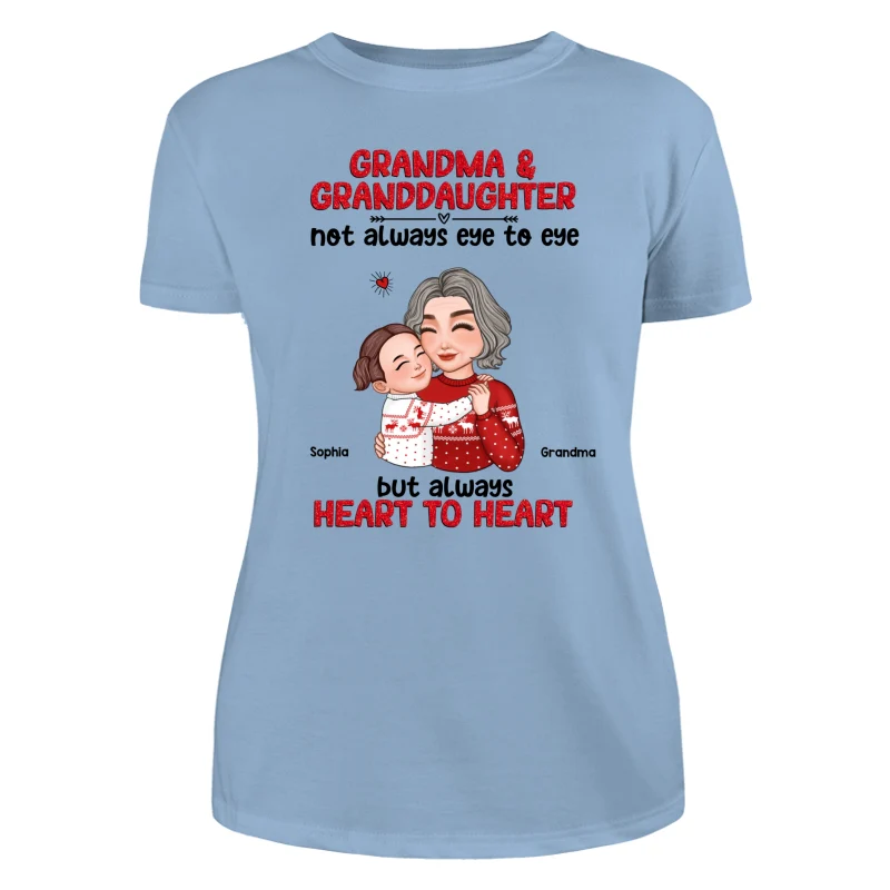 Grandma Granddaughter Grandson Always Heart To Heart Personalized Shirt - Image 12