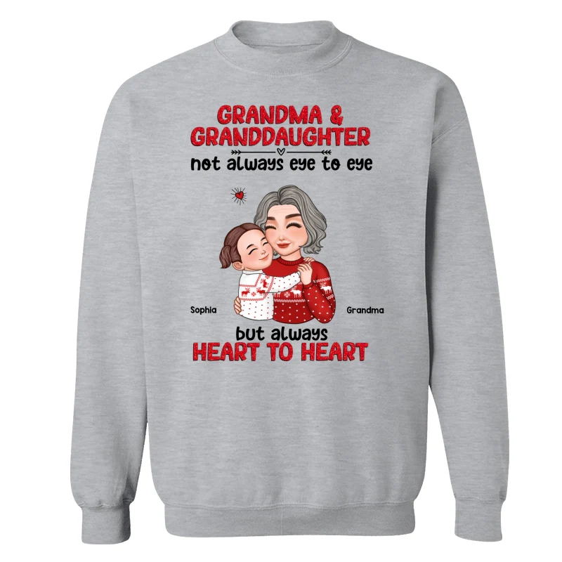 Grandma Granddaughter Grandson Always Heart To Heart Personalized Shirt - Image 18