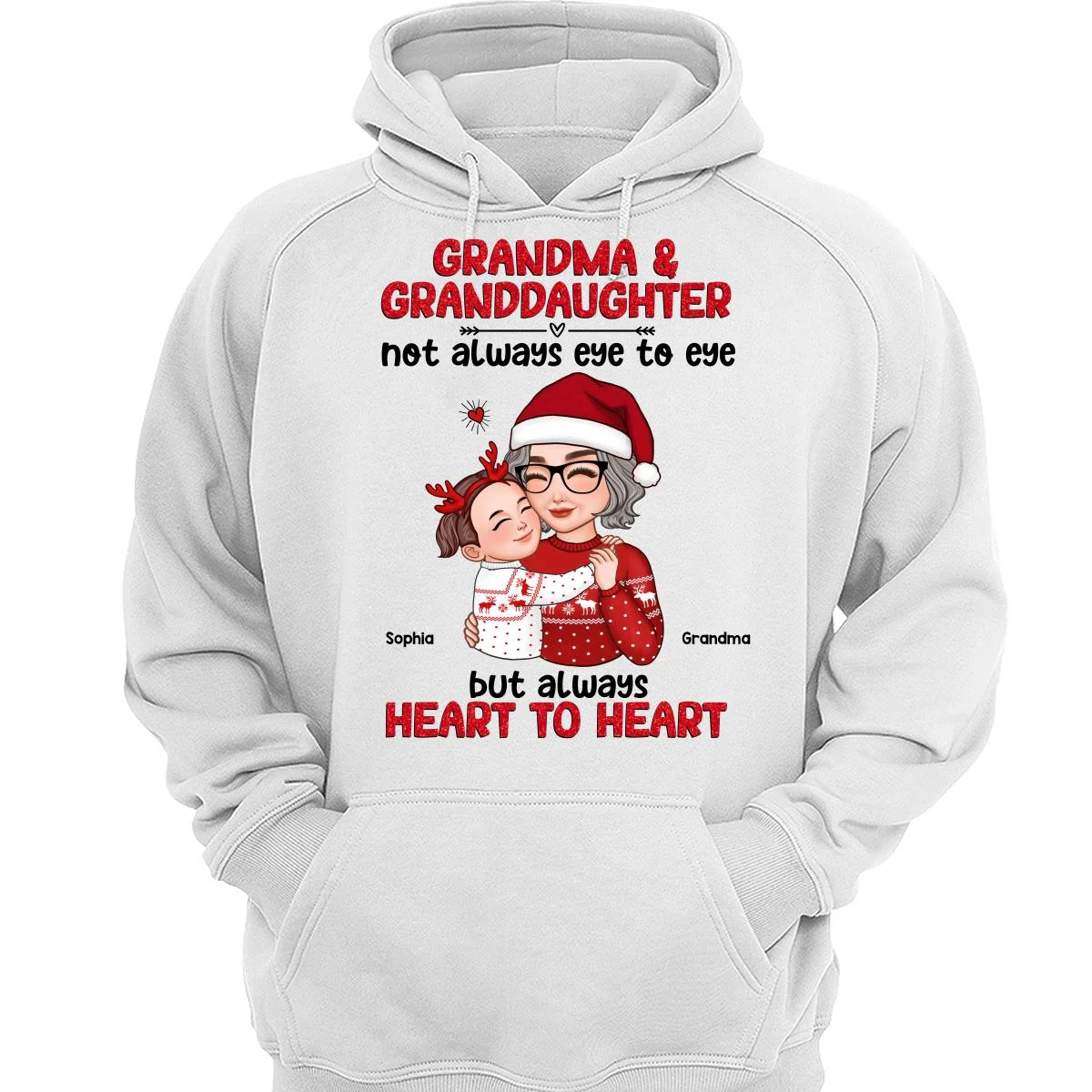 Grandma Granddaughter Grandson Always Heart To Heart Personalized Shirt - Image 3