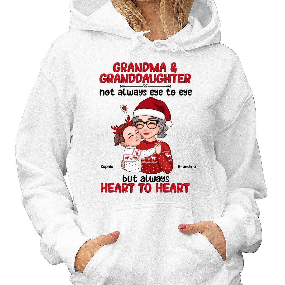 Grandma Granddaughter Grandson Always Heart To Heart Personalized Shirt - Image 4