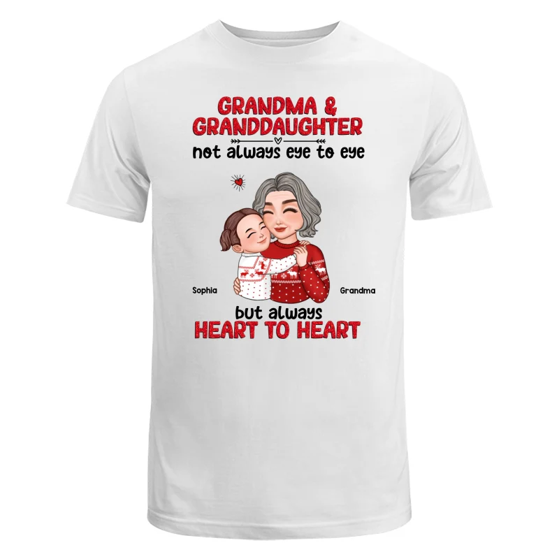 Grandma Granddaughter Grandson Always Heart To Heart Personalized Shirt - Image 5