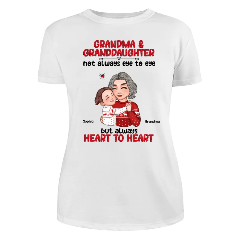 Grandma Granddaughter Grandson Always Heart To Heart Personalized Shirt - Image 9