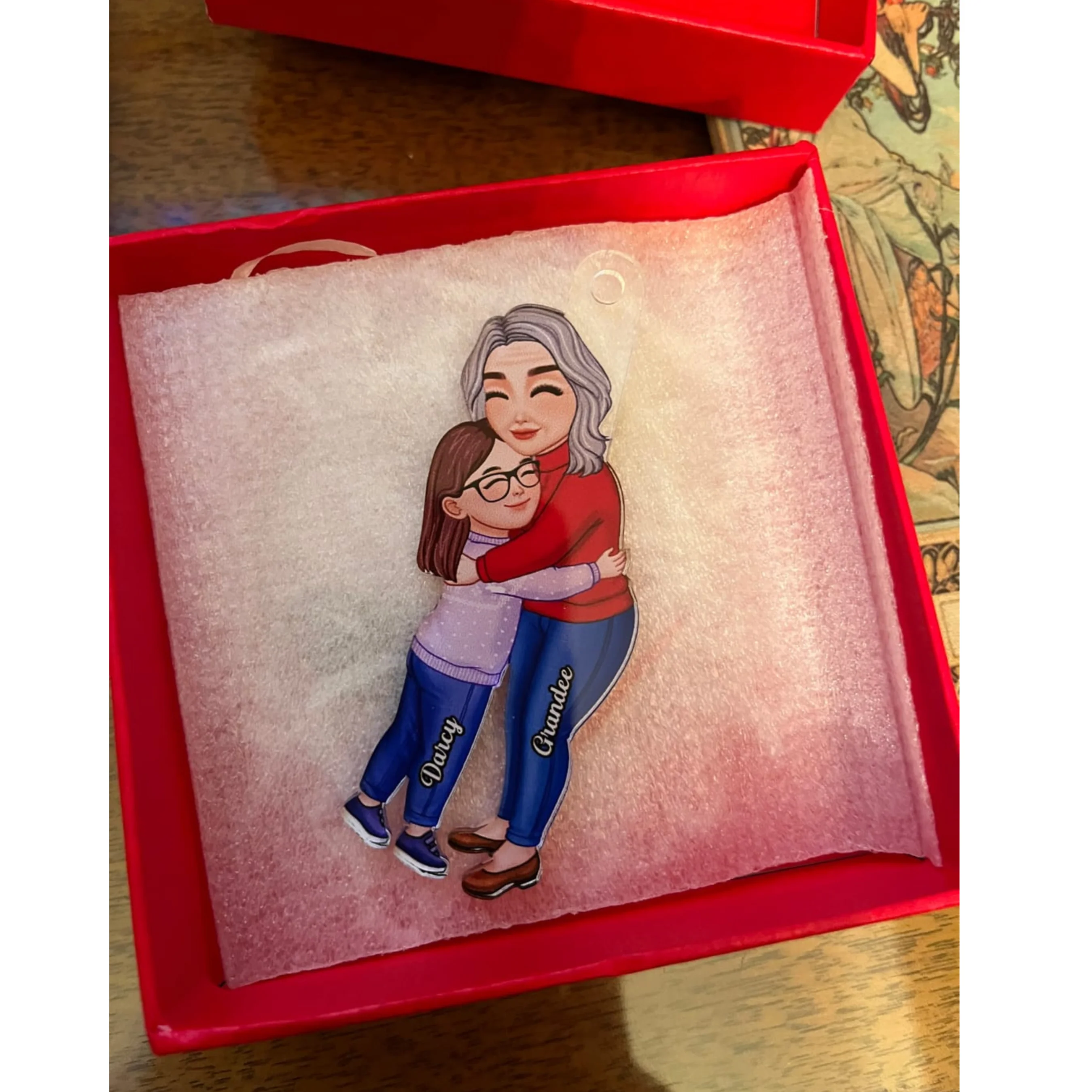 Grandma & Grandkid Hugging Christmas Personalized Acrylic Ornament - Gift For Grandma - Image 9