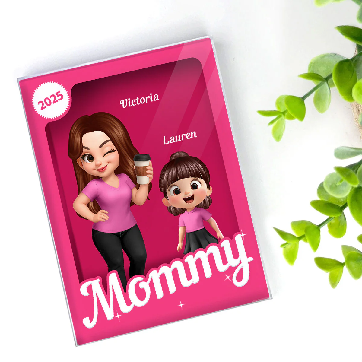 Grandma Grandkids 3D Effect Pink Action Figure Personalized Acrylic Block - Image 9