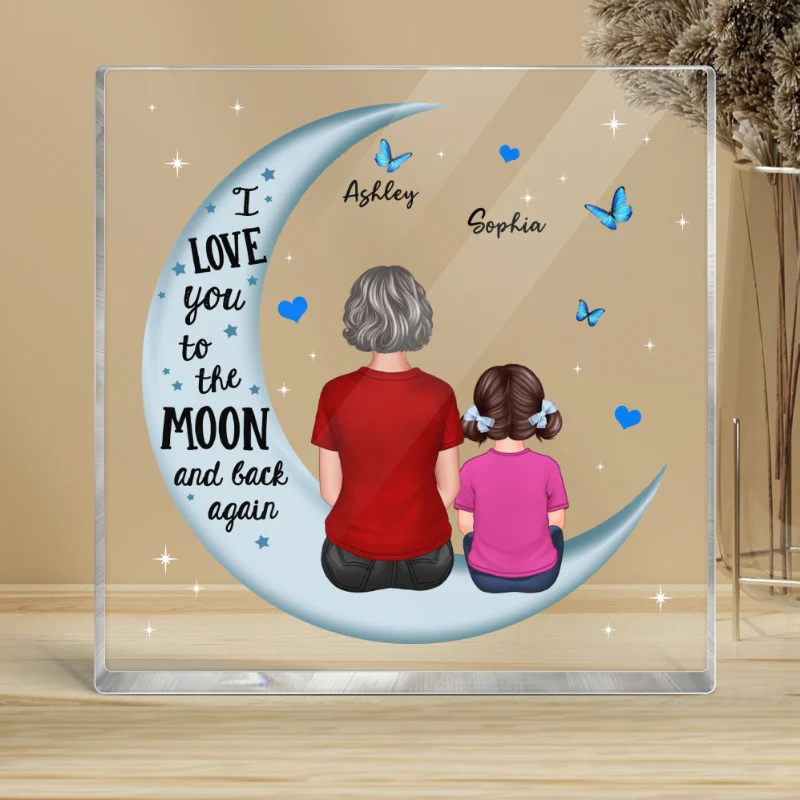 Grandma Grandkids Blue Moon Personalized Acrylic Block Plaque - Image 4