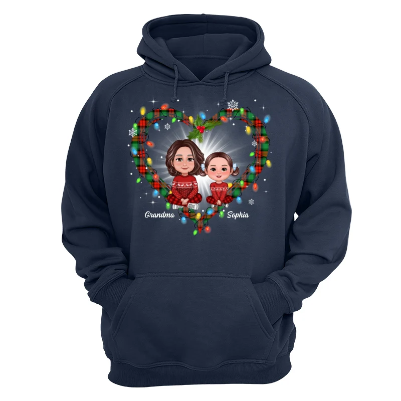 Grandma Grandkids Crossed Legs Heart Christmas Pattern Personalized Shirt - Image 12