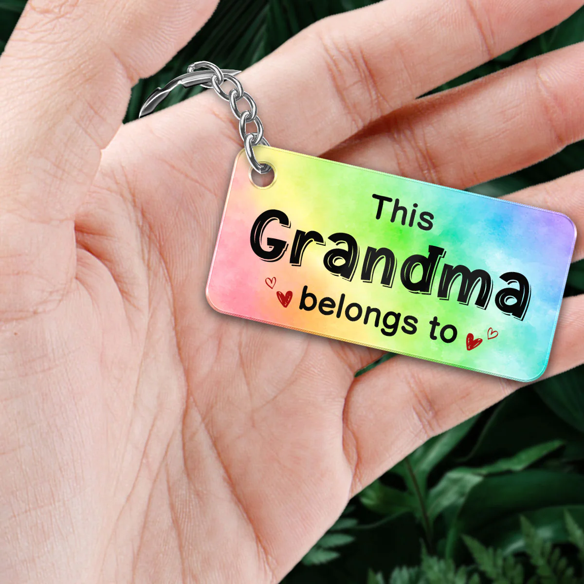 Grandma Grandkids Crossed Legs Personalized Acrylic Keychain - Image 2