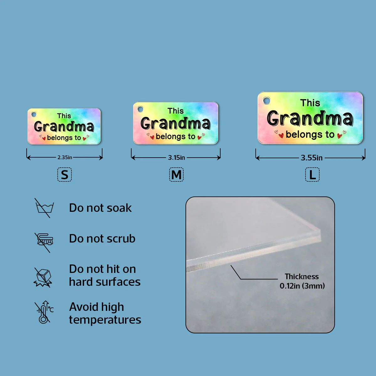 Grandma Grandkids Crossed Legs Personalized Acrylic Keychain - Image 4
