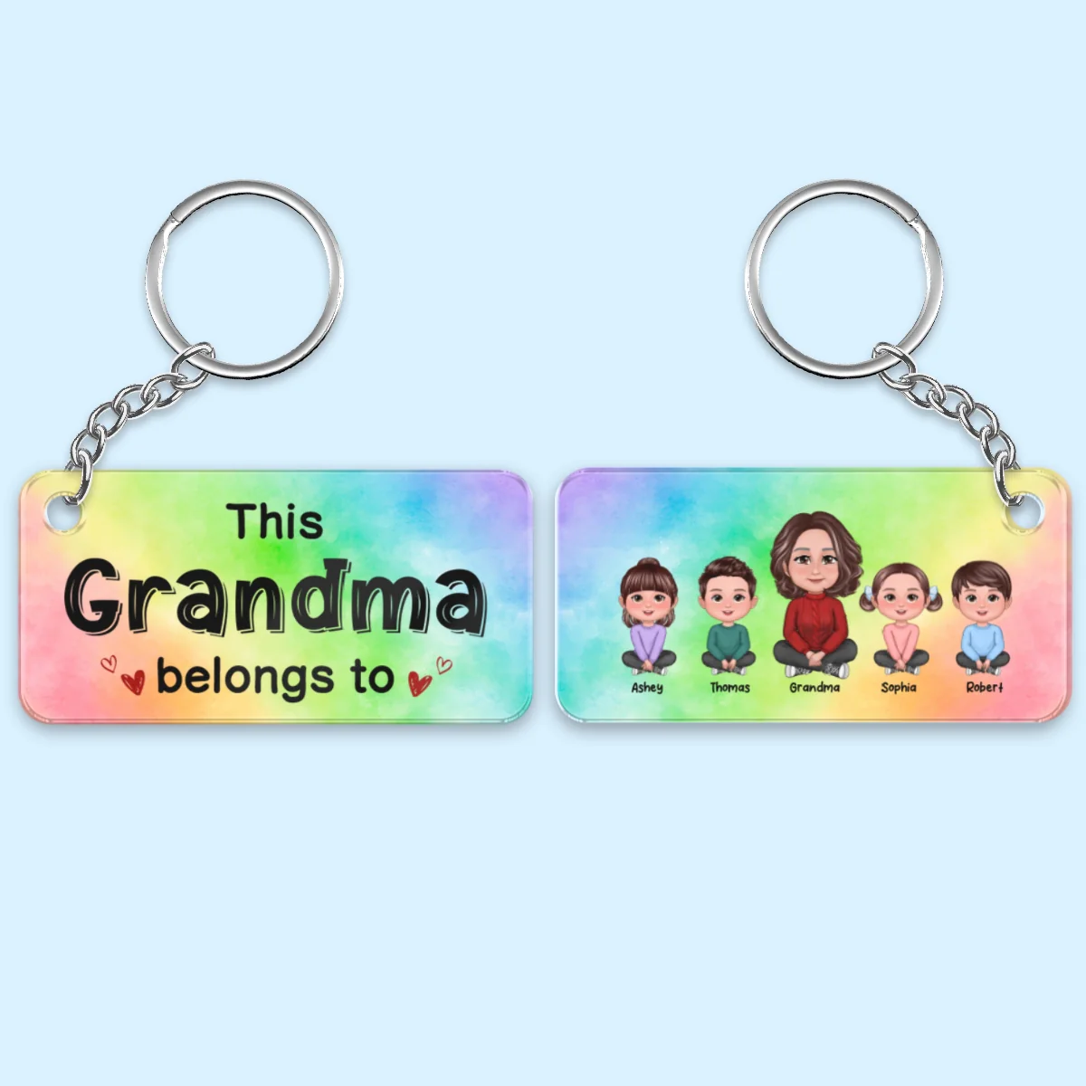 Grandma Grandkids Crossed Legs Personalized Acrylic Keychain - Image 5