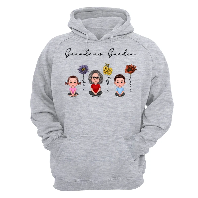 Grandma Grandkids Crossed Legs Sitting Vintage Birth Flower Personalized Shirt - Image 14