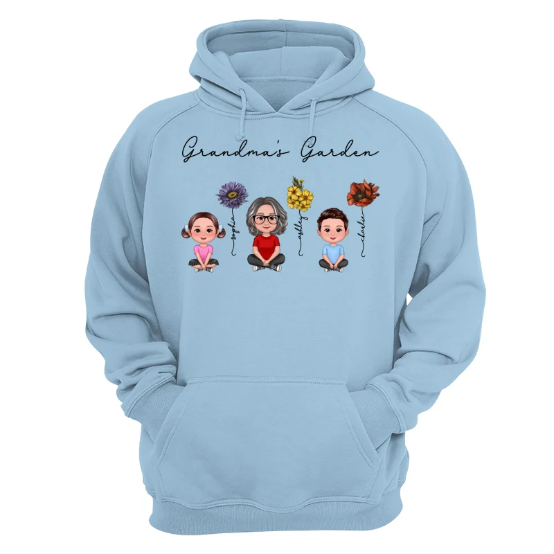 Grandma Grandkids Crossed Legs Sitting Vintage Birth Flower Personalized Shirt - Image 16