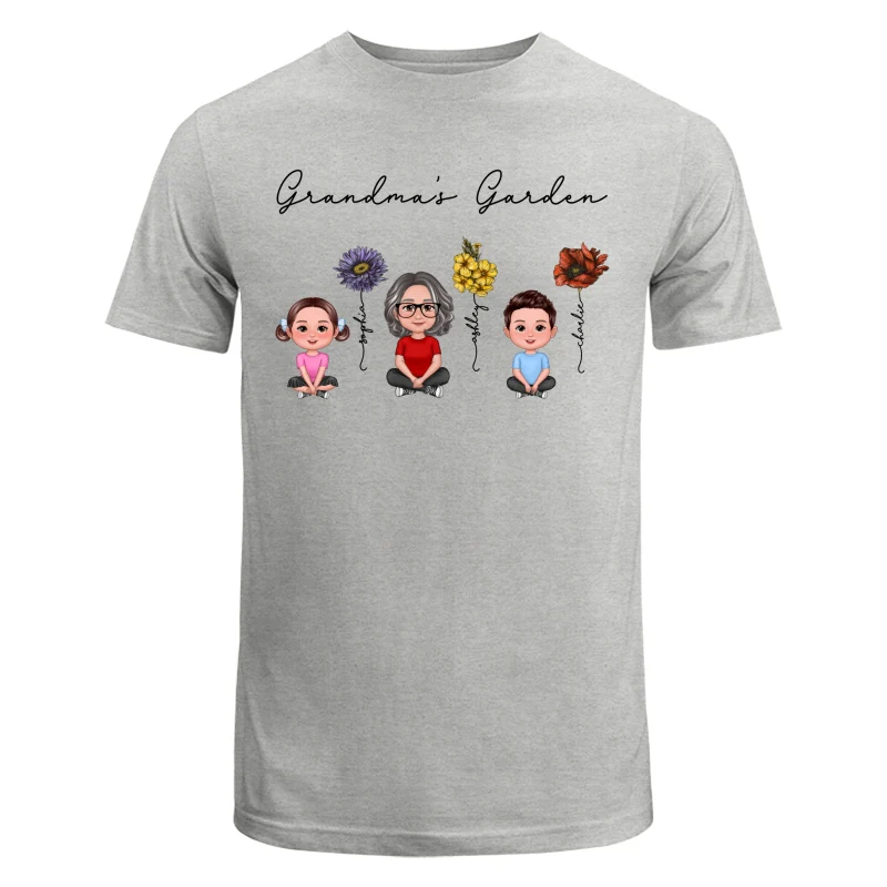 Grandma Grandkids Crossed Legs Sitting Vintage Birth Flower Personalized Shirt - Image 6