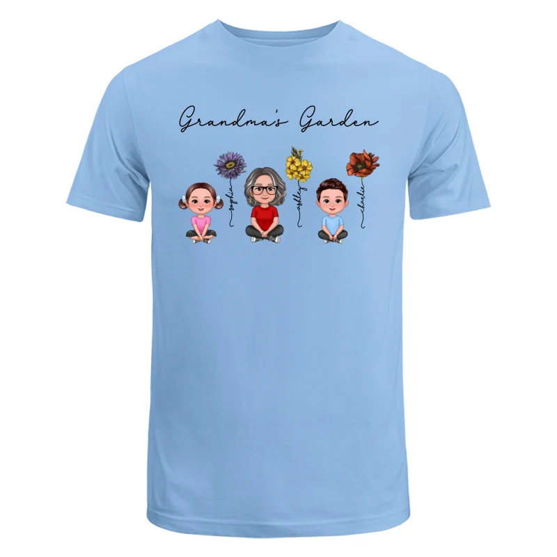 Grandma Grandkids Crossed Legs Sitting Vintage Birth Flower Personalized Shirt - Image 8
