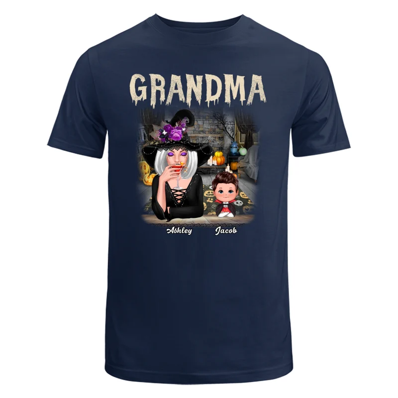 Grandma Grandkids Halloween Background Personalized Shirt - Image 2