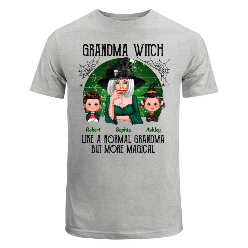 Grandma Grandkids Halloween Green Retro Personalized Shirt - Image 6