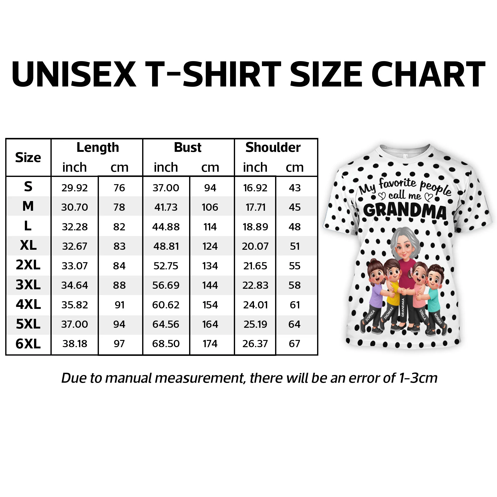Grandma Grandkids Hugging Polka Dot Pattern - Personalized Shirt - Gift For Grandma, Mom - Image 7
