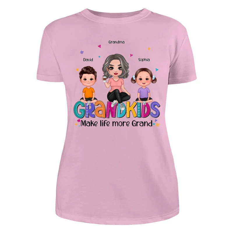 Grandma Grandkids Make Life Grand Sitting On Word Personalized Shirt - Image 11