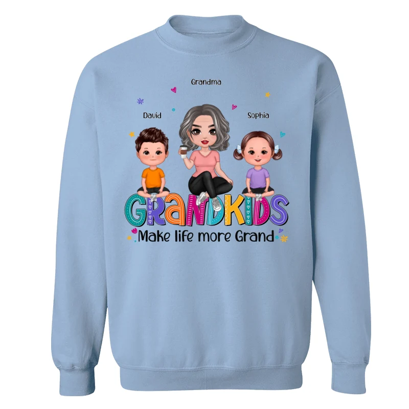 Grandma Grandkids Make Life Grand Sitting On Word Personalized Shirt - Image 16