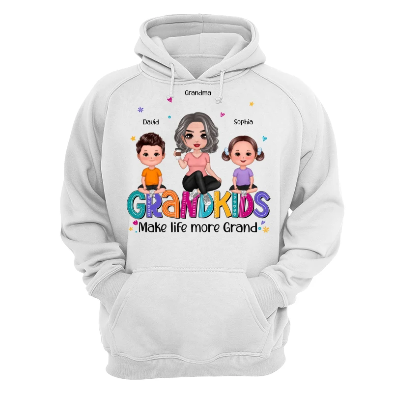 Grandma Grandkids Make Life Grand Sitting On Word Personalized Shirt - Image 17