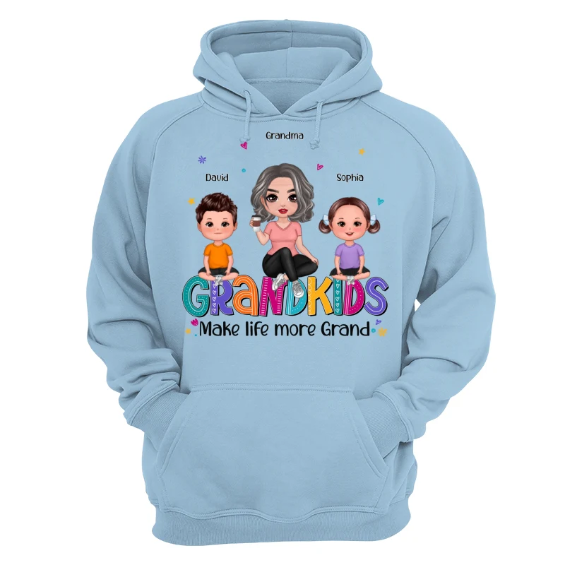 Grandma Grandkids Make Life Grand Sitting On Word Personalized Shirt - Image 20