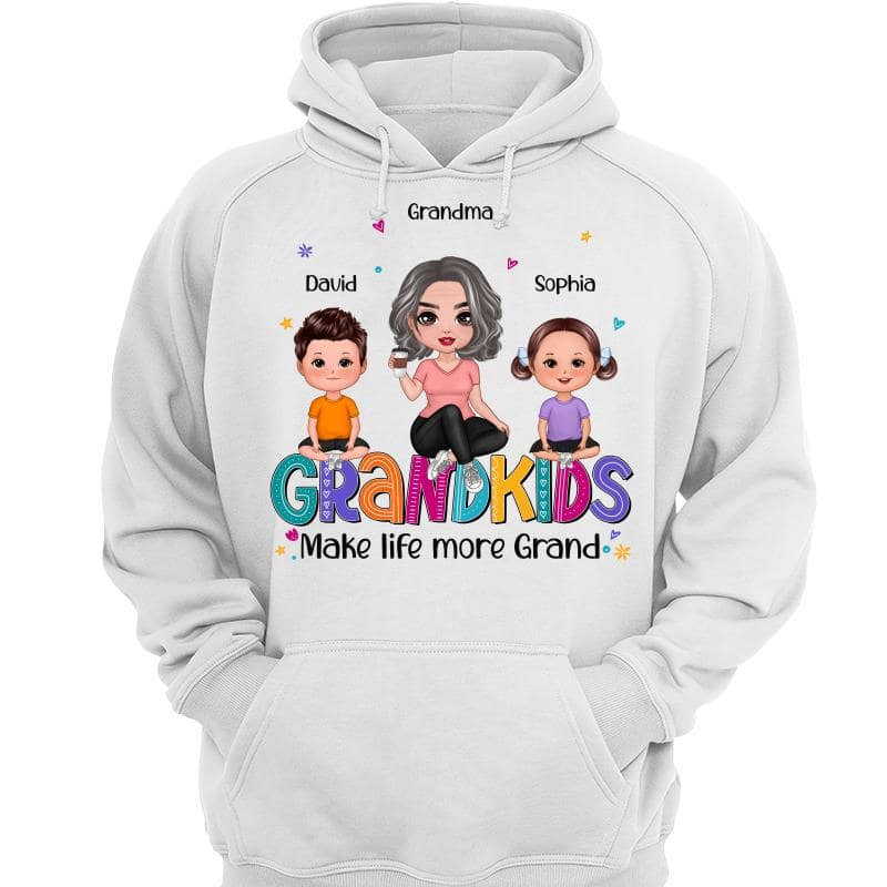 Grandma Grandkids Make Life Grand Sitting On Word Personalized Shirt - Image 3