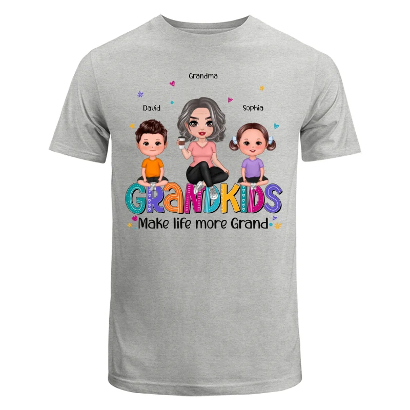 Grandma Grandkids Make Life Grand Sitting On Word Personalized Shirt - Image 6