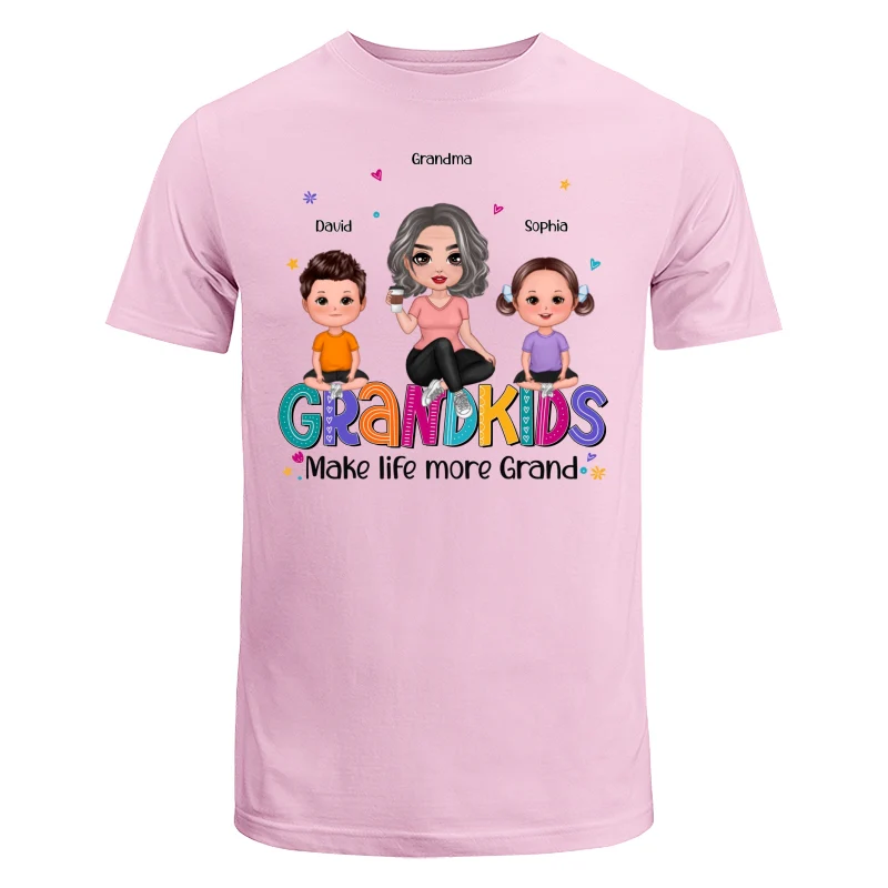 Grandma Grandkids Make Life Grand Sitting On Word Personalized Shirt - Image 7