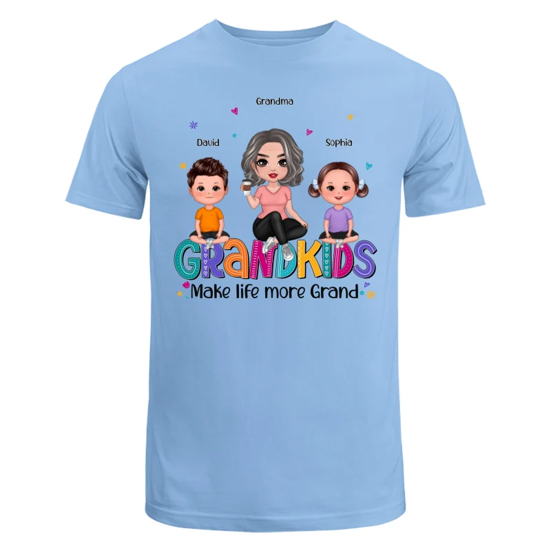 Grandma Grandkids Make Life Grand Sitting On Word Personalized Shirt - Image 8